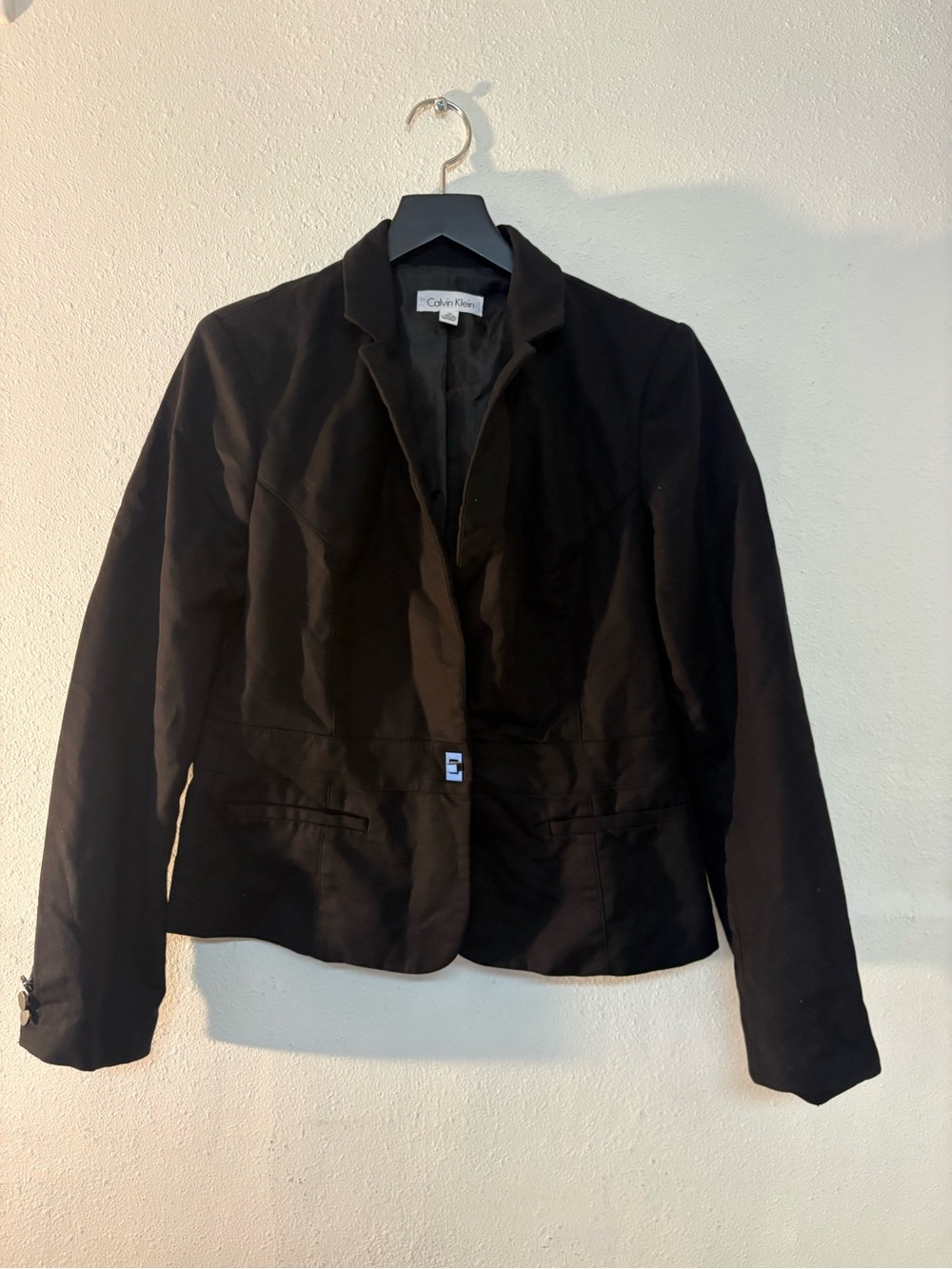 Calvin Klein Black Women's Single-Button Tailored Blazer